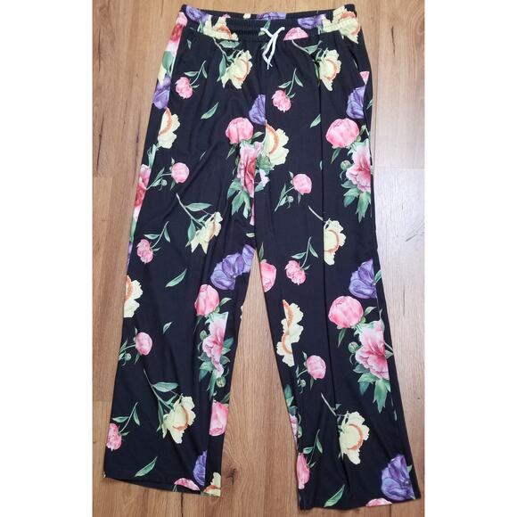 Unbranded Women's Multicolor Floral PJ'S Elastic Drawstring Waist PJ's Size XL - Picture 1 of 6